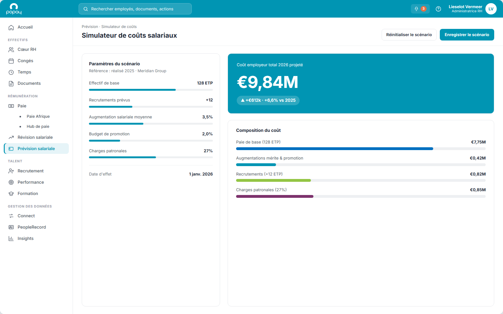 Simulateur de prévision des coûts salariaux PopayHR